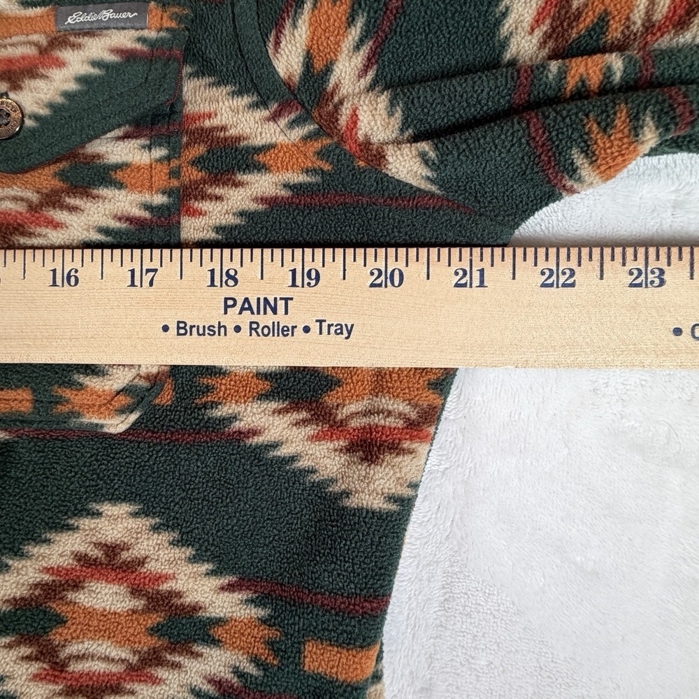 Eddie Bauer Fleece Shirt Mens Small Aztec Southwestern Double Pocket Button Up - Picture 8 of 9